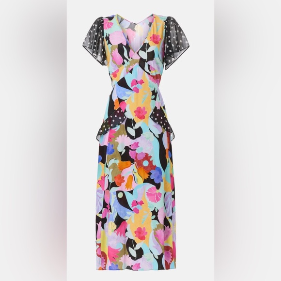 RIXO Dresses & Skirts - RIXO x RTR Eve Midi Multicolor Floral Midi Dress